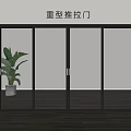 Heavy Duty Sliding Glass Doors With Black Frame For Modern Home Interior