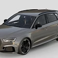 Audi Avant Car in Silver Gray with Sporty Design and Black Wheels