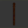 Rusty Red Metal Pipe With Elbow Joint And Textured Surface 3d model