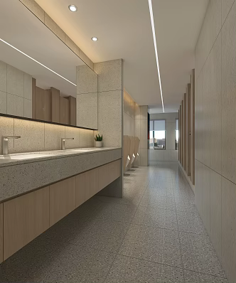 modern public men's toilet 3d model