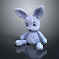 Light Blue Handmade Knitted Rabbit Doll Home Decor Furniture Accessory
