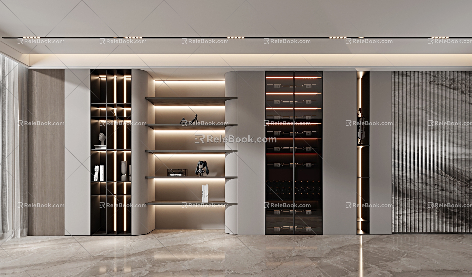 Modern Wine Cabinet 3d model