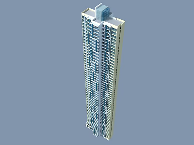 Modern High Rise Residential Building Exterior With Multiple Floors And Glass Windows 3d model