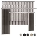 Modern Window Blinds With Vertical Slats And Sturdy Metal Frame Design Structure 3d model