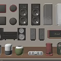 Modern Headphones and Speakers with Wireless Design Colorful Options and Portable Sizes