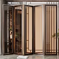 New Chinese Screen Color Glass Screen Partition 3d model