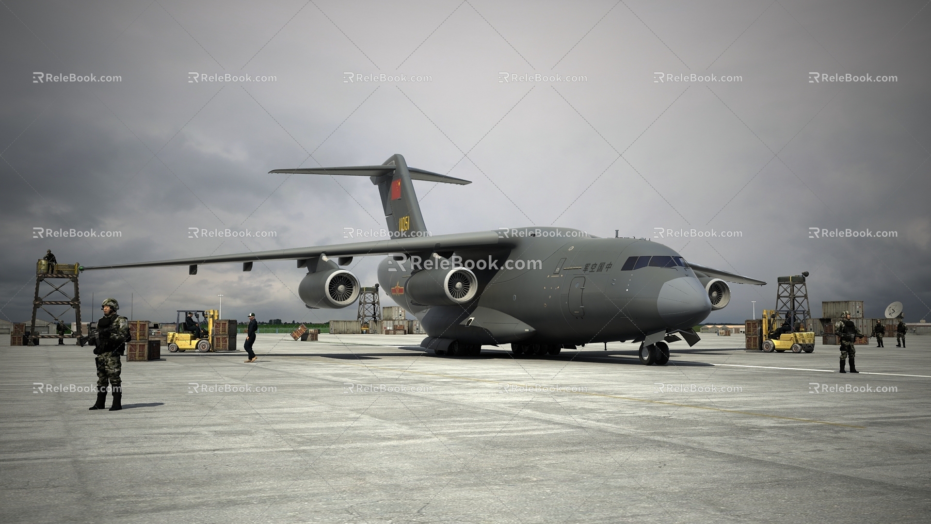 Transport 20 Transport Aircraft Transport 20 Tail Cabin Y20 Cabin Y20 Domestic Transport Aircraft Kunpeng Transport Aircraft Military Large Aircraft 3d model