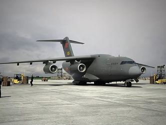 Transport 20 Transport Aircraft Transport 20 Tail Cabin Y20 Cabin Y20 Domestic Transport Aircraft Kunpeng Transport Aircraft Military Large Aircraft 3d model