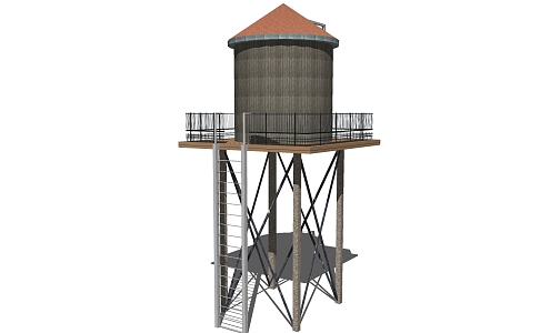 Industrial LOFT water tower water tower water cabinet water tank high tower 3d model