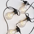 Decorative Lights With Vintage Edison Bulbs And Black Wires For Home Decoration