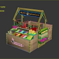 Nutty Bavarian Wooden Stall With Sweet Roasted Nuts Display And Decorative Elements