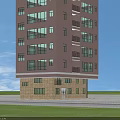 Single Family Villa in Green Grassland with Multi Story Design Multiple Windows and Balconies
