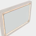 Sleek Modern Mirror With Light Gray Frame And Minimalist Design