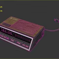 Vintage Digital Clock With Wooden Panel Digital Display Showing 1200 Time And Control Buttons