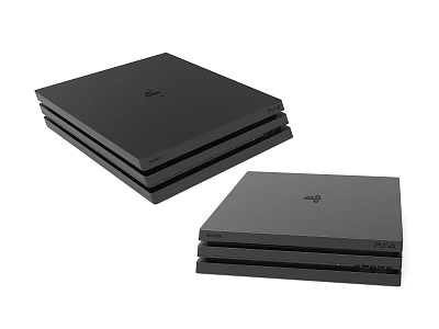 Two Black PlayStation 4 Game Consoles Modern Entertainment Electronics For Home Gaming 3d model