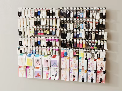 Various Socks And Stockings Displayed On Wall 3d model Various Socks And Stockings Displayed On Wall 3d model