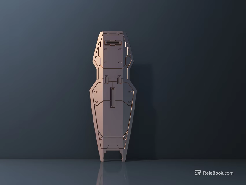 Modern Public Facility With Sleek Metal Construction And Functional Panel Design 3d model