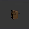 Vintage Brown Leather Suitcase With Straps And Handle On Dark Background