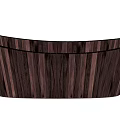 Elegant Modern Bathtub Design With Vertical Wooden Strips And Smooth Surface