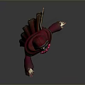 Mystical Fantasy Wizard Creature in Red Purple Robe With Beard and Outstretched Hands
