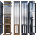 Modern Elevator Designs With Glass Cabins And Metal Frames In Contemporary Styles 3d model