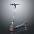 Sleek Modern Electric Scooter With Aluminum Frame And Orange Accent Wheels