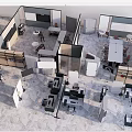Modern Public Office Space With Open Layout Partitions Workstations And Storage Cabinets