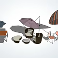 Outdoor Table and Chair Sets with Umbrella for Garden Patio Relaxation