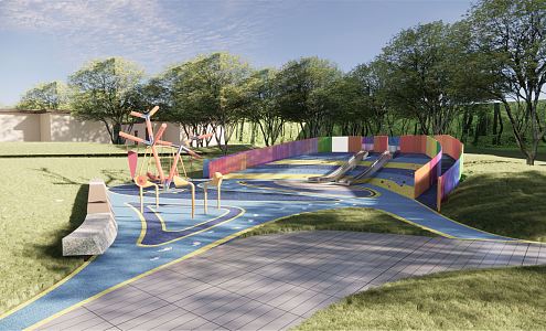 Modern children's play area 3d model