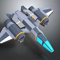 Modern Gray Passenger Aircraft With Blue Nose Orange Accent Engines And Streamlined Design