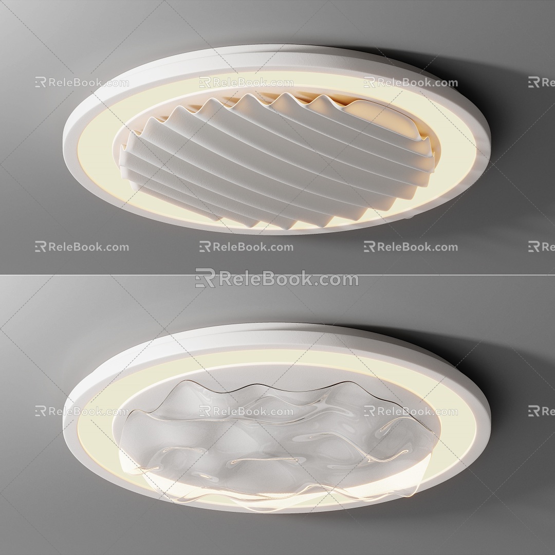 Modern Cream Style Ceiling Lamp Light Luxury Minimalist 3d model