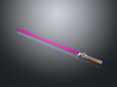 Pink Lightsaber Weapon Featuring Decorated Hilt And Glowing Pink Blade Design 3d model