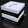 Stacked White And Black Boxes Featuring Russian Text On Architecture Interior Design Literature And Concept