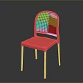 Red Modern Chair With Mesh Back Solid Red Seat And Light Colored Legs