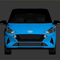Blue Hyundai Compact Car With Black Roof And Stylish Black Wheels