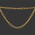 Gold Chain Link Jewelry Necklace Featuring Shiny Reflective Surface And Elegant Design