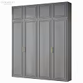Modern White Wardrobe Design With Gold Handles And Multi Color Options