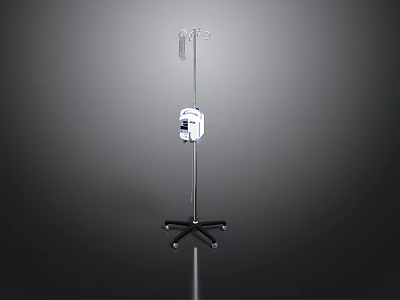 Mobile Medical IV Infusion Pump Equipment With Adjustable Stand And Wheels 3d model
