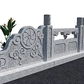 Stone Bridge Carved Components 3d model