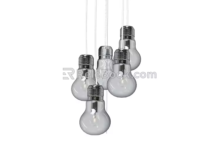 Bulb combination chandelier 3d model