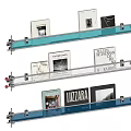 Modern Glass Bookshelf With Metal Brackets And Multiple Shelves Holding Design Books
