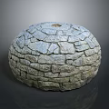 Circular Stone Dome Structure With Stacked Rock Design And Top Opening 3d model