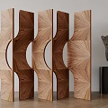 Geometric Folding Solid Wood Partition Screen 3d model