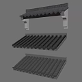 Traditional Chinese Architectural Tile Roof Components With Various Eave Design Styles 3d model