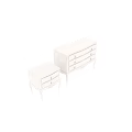 Elegant Classic White Nightstand With Drawers And Carved Legs Design
