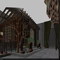 Modern Restaurant Interior Design With Hanging Lamps Staircase And Decorative Elements