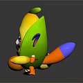 Cartoon Characters Featuring Yellow Headdress Smiling Face And Corn Shaped Figure With Colorful Wings