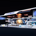 Futuristic Exhibition Hall Design With Hi tech Booths Screens And Interactive Lighting