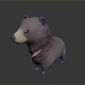 Cute Pink Bear Toy With White Collar And 3D Render Design