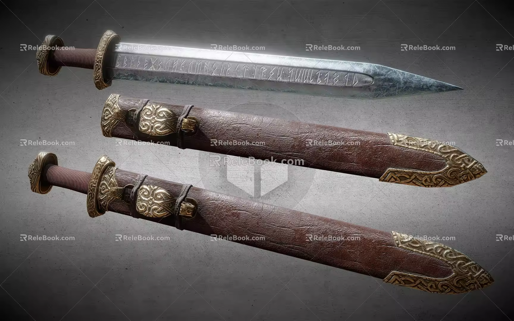 Retro Sword Long Sword 3d model
